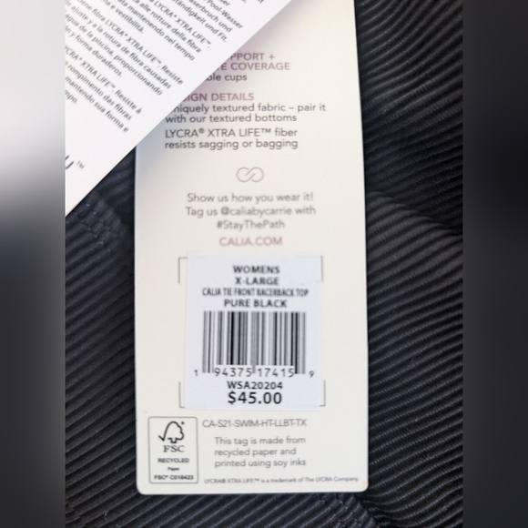 CALIA by Carrie Underwood Black Ribbed Sports Bra - Picture 3 of 4